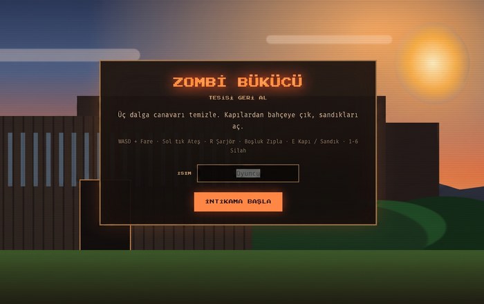 Zombi Bükücü — açılış ekranı